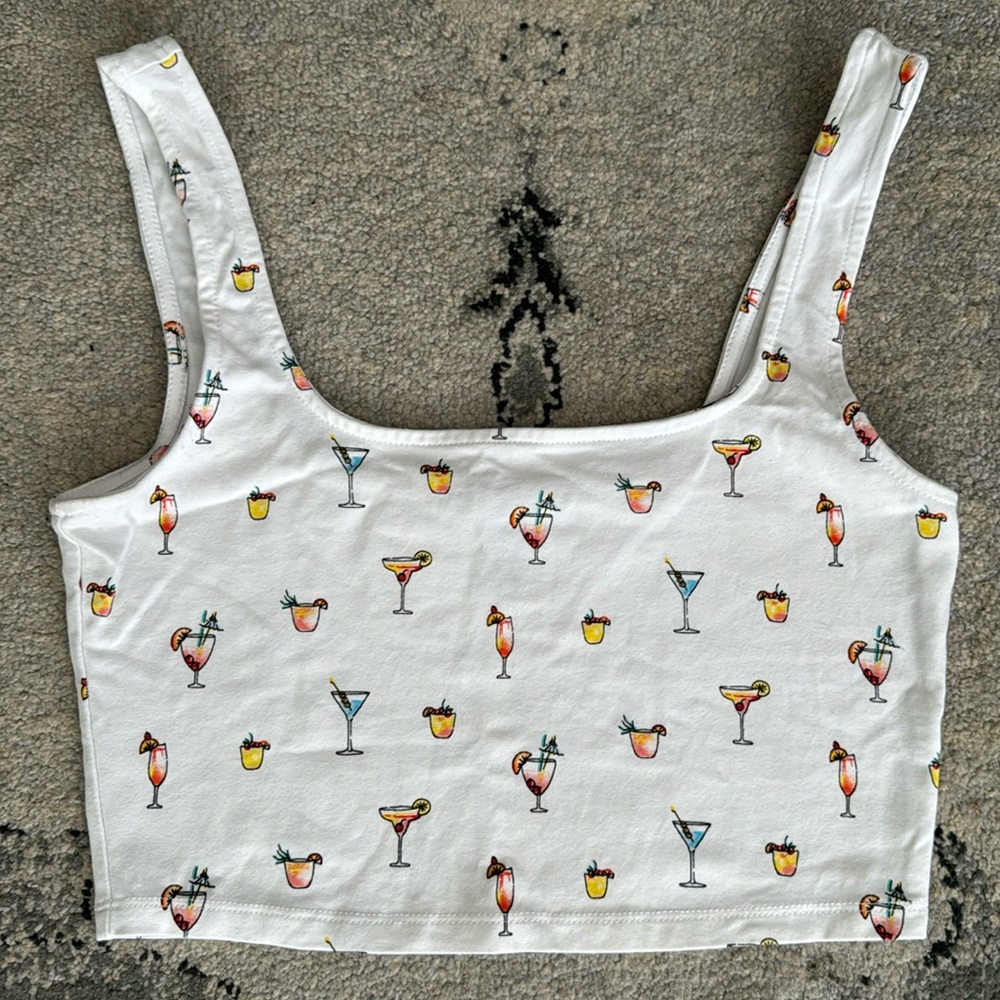 Tropical cocktail cropped tank